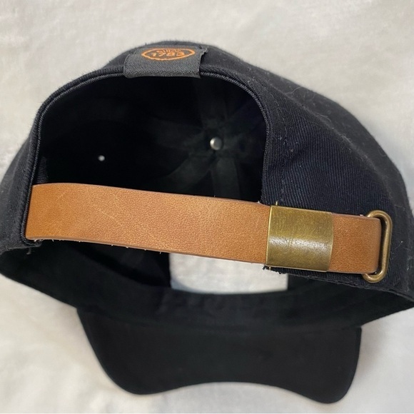 Evan Williams Bourbon Whiskey Black Cap/ Hat Leather Logo Adjustable - Picture 9 of 10